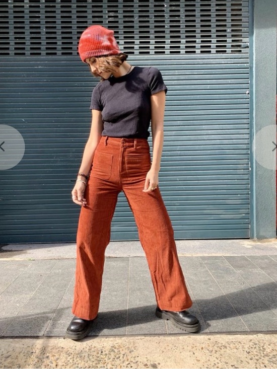 Ulla Johnson Pants - Ulla Johnson Cord Pants Copper High Rise Wide Leg size 8 Corduroy Designer